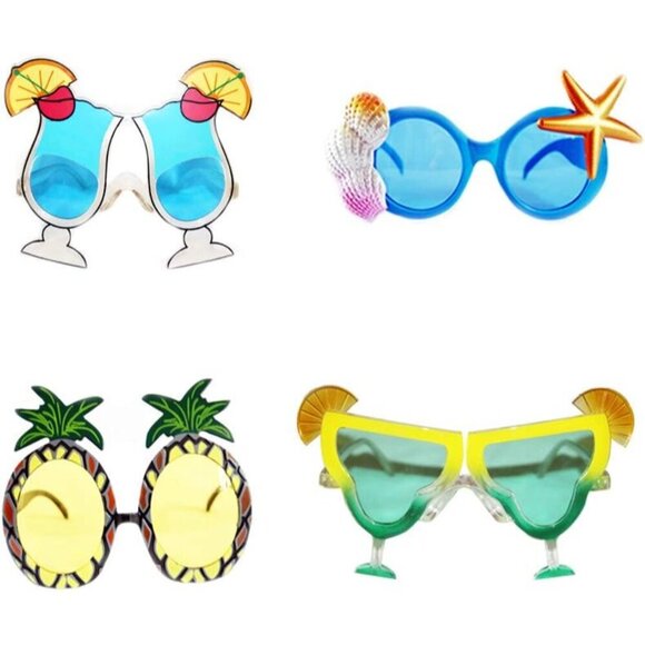 Hawaiian Tropical Sunglasses 8 Pack Party Photo Booth Luau Beach Fun main image 9